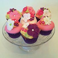 Pink Flower Cupcakes