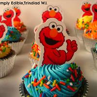 Elmo Theme Cake and Cupcakes