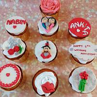 Wedding Anniversary Cupcakes 