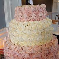 Buttercream rosettes Wedding Cake
