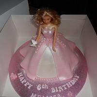 pink princess doll birthday cake