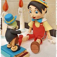 Pinnocchio and Jimminy Cricket Cake Toppers