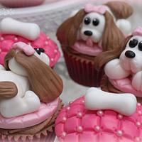 pink and girly puppy shower cupcakes 