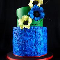 Blue and Green Birthday cake