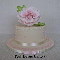 Ivory English Rose Cake