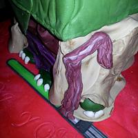 Yoda Mine Craft Cake