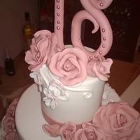 pink roses cake