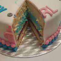 Gender reveal cake.