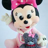 Minnie Mouse and Bear Cake