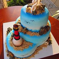 Sea coast cake