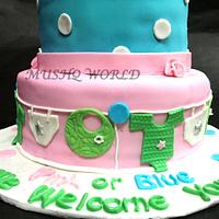 PINK OR BLUE .. BABY SHOWER CAKE