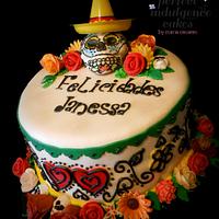 Day of the Dead Bridal Shower Cake for Janessa
