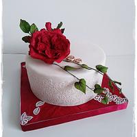 Wedding cake in red