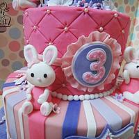 Princess and cute bunnies cake