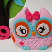 Pink Owl Cake