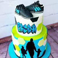 Football and Graffiti Cake