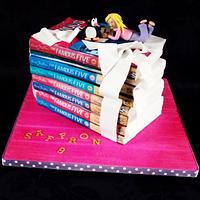 Stack of Famous Five books birthday cake