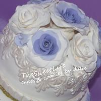 50th Anniversary Cake, Lavender & White