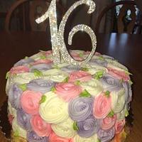 Buttercream Rosette 16th cake