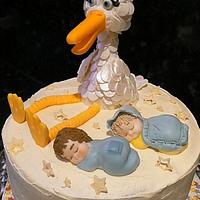 Twins baby shower cake