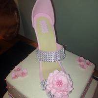 High Heel cake with rhinestone 