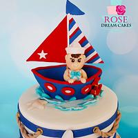 Nautical Baby Boy Cake