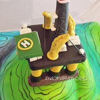 Geological Structure Cake with Drilling Rig