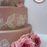Embroidery lace cake