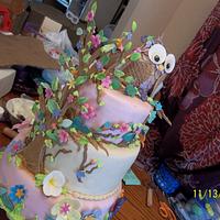 baby shower owl cake