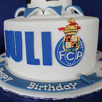 Soccer themed birthday cake