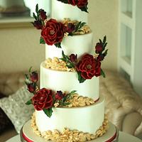 "Vibrant Rouge- Wedding cake