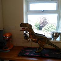 Velociraptor 3D sculpted cake