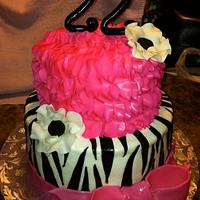 Zebra Ruffle Cake