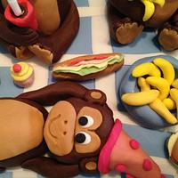 Monkey Picnic Birthday Cake