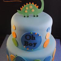 Dino Dudes Baby Shower Two Tier