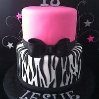Pink and Zebra Stripe Cake
