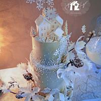 "Come home in winter" Wedding cake 