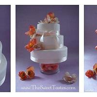 Peach tone wedding cake