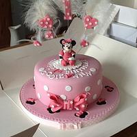 Pink Minnie and Bows Birthday cake