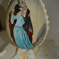 "Il Bacio" by F.Hayez style painted egg