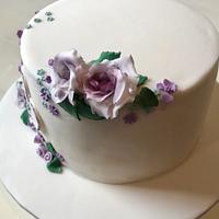 Floral cake for a 70th birthday 