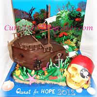 Sunken ship / skull cake