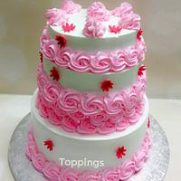 Three tier whipping cream cake