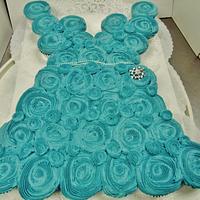 Rosette cupcake dress bridal shower