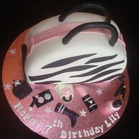 Zebra print glamour make up bag with edible accessories