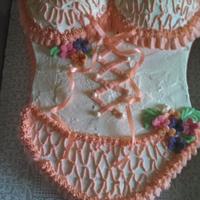Peach Bachelorette corset cake