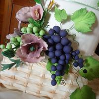 flowers and grapes
