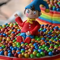 Noddy themed rainbow cake, smash cake and cupcakes