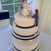 Elegant Wedding cake for a painter & decorator and his beautician bride 