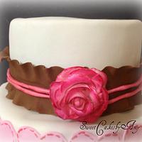 Pink and Brown Birthday cake